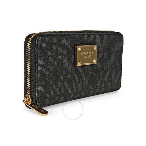 michael michael kors zip around snap wallet|Michael Kors wristlet wallet black.